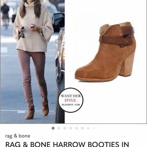 Rag & Bone Harrow Booties in Tan Leather